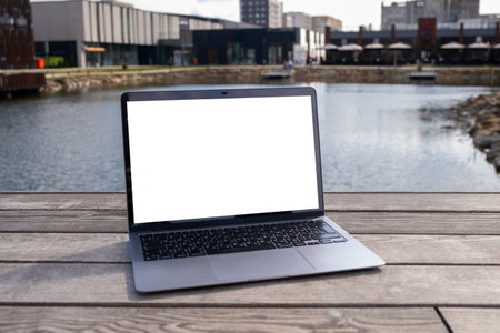 Laptop with Blank Screen by Urban Pondの写真素材