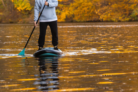 Paddleboarding in Autumn Serenity
