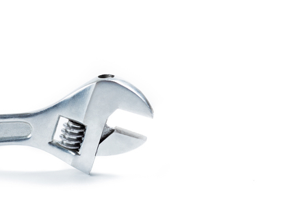 Adjustable wrench isolated on white backgroundの写真素材