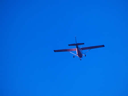 airplane little light aircraft flight wings blue sky