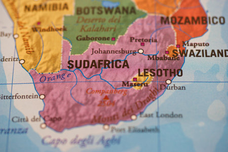 Sudan Shown on a Geography map or road mapの写真素材