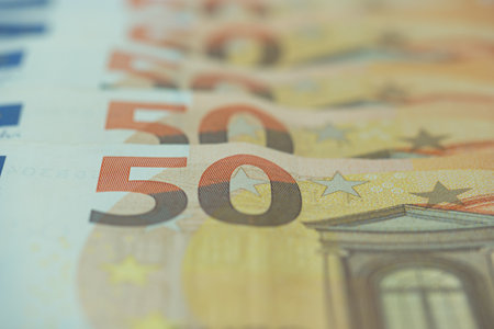 Euro banknotes money (EUR), the currency of the European Unionの写真素材