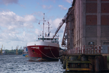 Fishing boat in the port of the city of Gdansk