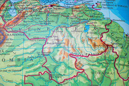 Map of the Republic of Serbia on a mapboard close-up