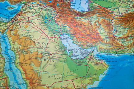Map of the Republic of Korea on a globe. Close-up.
