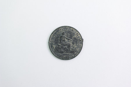spanish coin collectible numismatics isolated antique metal wear antique hobby