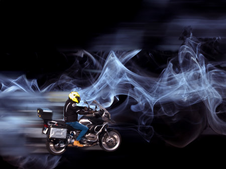 blur santa claus motor motorcycle transportation in motion outdoors background speed wheels handlebar superbikeの写真素材