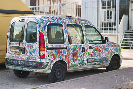 ...passenger car small city car in an interesting color city transport