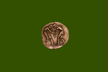 An old collector's coin from the period of the Roman Empireの写真素材