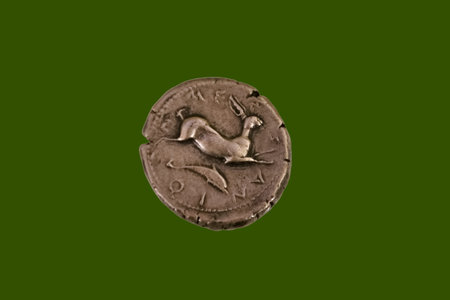 An old collector's coin from the period of the Roman Empireの写真素材