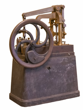 An antique printing machine used in a mint printing house from the old daysの写真素材