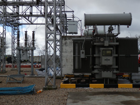 high voltage electric current relay station in the city of Mostoles