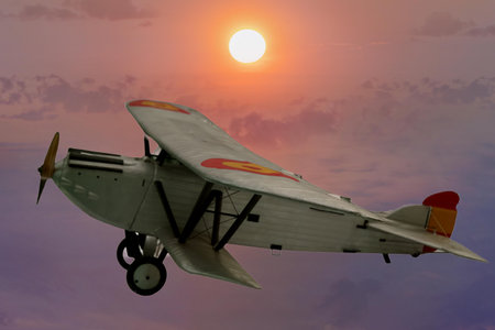 a historic propeller plane from the 20th century, the beginnings of military aviation