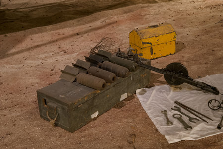 antique military weapon from the 20th century, military strategic explosive device