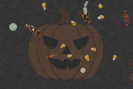 pattern background for halloween day with scary objects