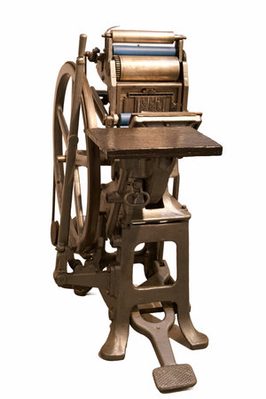 printing machine from the old era, historic printing technologyの写真素材
