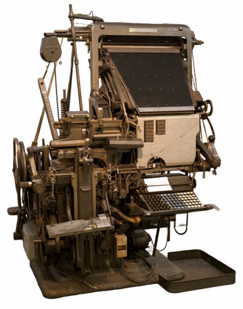 printing machine from the old era, historic printing technology