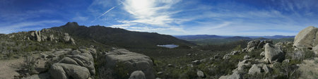 spring mountain landscape on a sunny day in spain near madrid