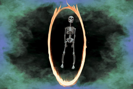 Photo in a funny dark setting, dark humor for the holiday
