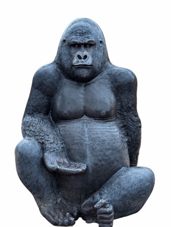 artificial figure of a gorilla on a white background