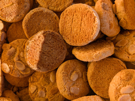 cookies displayed in a bakery in natural lightの写真素材