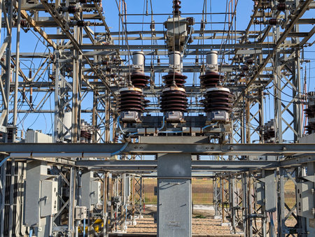 electricity relay station on a sunny day
