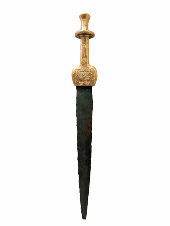antique corroded greek sword with hiltの写真素材