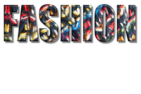 Colorful threads are woven together to create a striking representation of fashion, showcasing vibrant hues and intricate patterns, illustrating the art of textile design.の写真素材