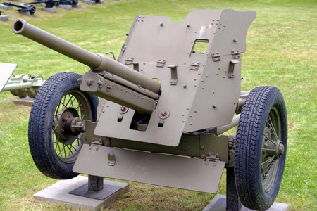 This historic artillery piece stands in a military museum, highlighting the design and technology...
