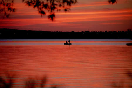 Evening fishingの写真素材