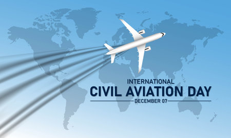 International Civil Aviation Day December 07 Background vector Illustrationのイラスト素材