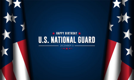 United States National Guard Birthday December 13 Background Vector Illustrationのイラスト素材