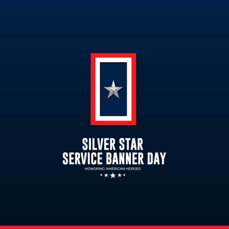 Happy National Silver Star Service Banner Day Background Vector Illustrationのイラスト素材