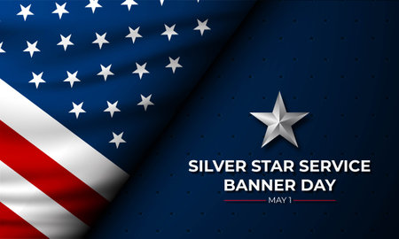 Happy National Silver Star Service Banner Day Background Vector Illustrationのイラスト素材