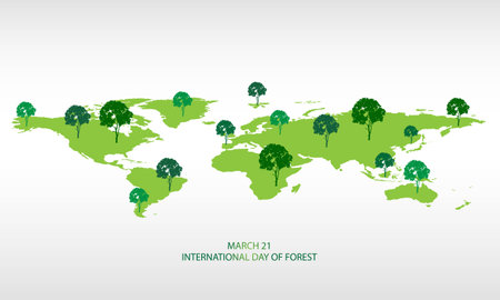 International day of forest march 21 background vector illustration