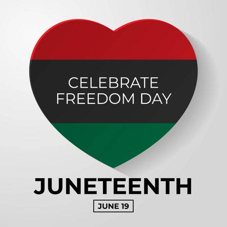 Happy Juneteenth june 19 freedom day background Vector illustration. Design for banner, poster or print.のイラスト素材