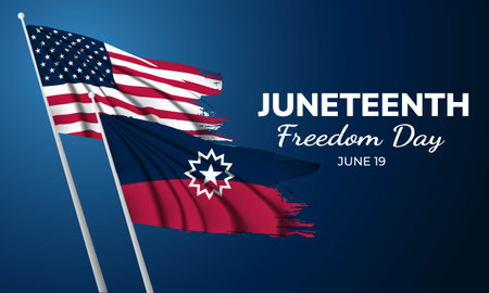 Happy Juneteenth june 19 freedom day background Vector illustrationのイラスト素材