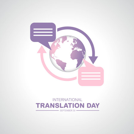 International Translation Day September 30 Background Vector Illustrationのイラスト素材