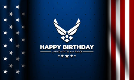 US Air Force Birthday September 18th Background Vector Illustrationのイラスト素材