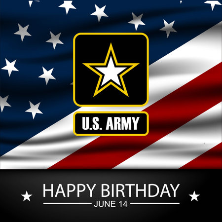 U.S. Army Birthday June 14 Background Vector Illustrationのイラスト素材