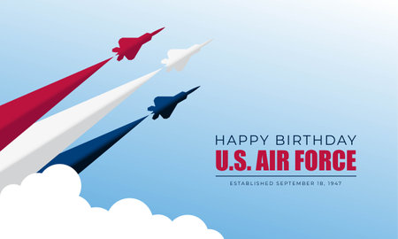 US Air Force Birthday September 18th Background Vector Illustrationのイラスト素材