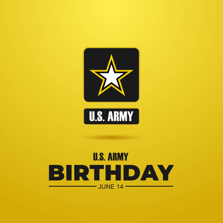 U.S. Army Birthday June 14 Background Vector Illustrationのイラスト素材