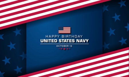 Happy  Birthday US Navy October 13 background Vector Illustrationのイラスト素材