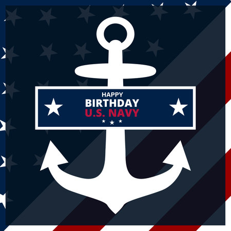 Happy  Birthday US Navy October 13 background Vector Illustrationのイラスト素材