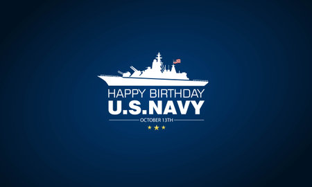 Happy  Birthday US Navy October 13 background Vector Illustrationのイラスト素材