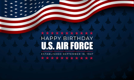 US Air Force Birthday September 18th Background Vector Illustrationのイラスト素材