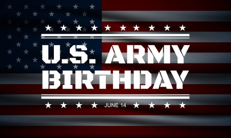 U.S. Army Birthday June 14 Background Vector Illustrationのイラスト素材