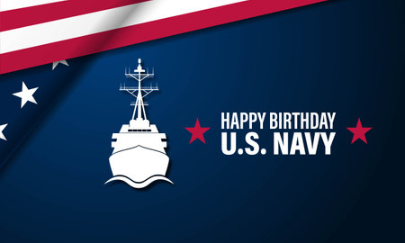 Happy  Birthday US Navy October 13 background Vector Illustrationのイラスト素材