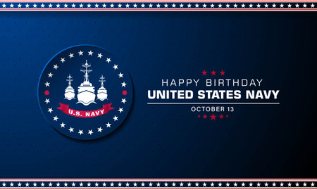 Happy  Birthday US Navy October 13 background Vector Illustrationのイラスト素材