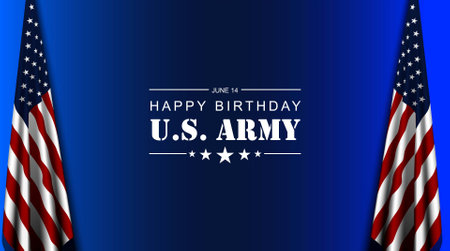 U.S. Army Birthday June 14 Background Vector Illustrationのイラスト素材